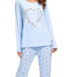 Cheibear Womens Sleepwear Lounge Heart Print With Pants Long Sleeve Pajama Set -Cheibear Sales Store GUEST b7596320 09e7 45ef b6be cac00900ec9f