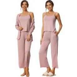 Cheibear Womens Modal Knit Soft Long Sleeve Cardigan Cami And Pants Pajama Set 3 Pcs -Cheibear Sales Store GUEST bed6796b 42c8 47fe b0c5 b67101ca21f1