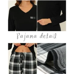 Cheibear Women's Long Sleeve Sleepwear Plaid Pants Nightwear With Pockets Lounge Pajama Sets -Cheibear Sales Store GUEST c34b914e 8fa3 4366 bbca d53b3ff0679a