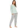 Cheibear Women's Sleepwear Lounge Solid Nightwear With Pants Soft Long Sleeve Pajama Set