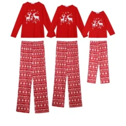 Cheibear Christmas Deer Loungewear Long Sleeves Tee And Deer Pants Family Pajama Sets -Cheibear Sales Store GUEST c782694b 5c12 4b03 8dc2 bb4decc0b41e