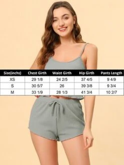 Cheibear Womens Sleepwear Pajama Knit Spaghetti Strap Cami Tops Shorts Lounge Pj Set -Cheibear Sales Store GUEST ca368747 2c6b 46f8 b113 8518d9eaa712