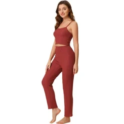 Women's 3pcs Knit Lounge Sleepwear Pants Shrug Cardigan Pajama Set -Cheibear Sales Store GUEST ca480993 09dd 4461 a6b2 ce1c81c0bf1c