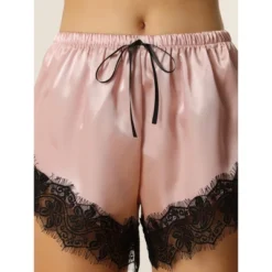 Cheibear Womens Satin Lace Elastic Waist Pajama Shorts 3 Pcs -Cheibear Sales Store GUEST cbbe3f64 b3c8 48c6 b269 e709f8e5c68c
