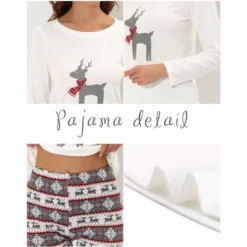 Cheibear Women's Sleepwear Lounge Elk Christmas Winter Long Sleeves With Pants Pajama Sets -Cheibear Sales Store GUEST d0395a9a fe37 4910 bee1 6ee22b6868bd