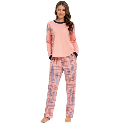 Cheibear Womens Sleepwear Pjs Lounge Round Neck With Pants Nightwear Pajama Set 5 Cheibear Womens Sleepwear Pjs Lounge Round Neck With Pants Nightwear Pajama Set - Image 5