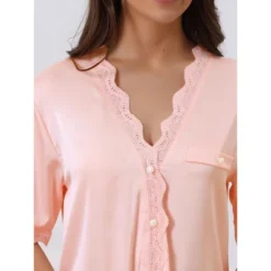 Cheibear Womens Satin Pajama Dress Button Down Silky Short Sleeves Nightgowns -Cheibear Sales Store GUEST d5a7137d 1278 46ff ab68 66bd53c6abcd