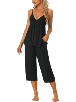 Cheibear Womens Sleepwear Modal V-Neck Camisole With Capri Pants Pajama Set -Cheibear Sales Store GUEST d7e198f0 8fe0 4cfd b2fd ab451daeddca
