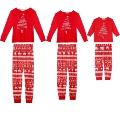 Cheibear Christmas Tree Long Sleeve Tee And Plaid Pants Loungewear Family Pajama Sets -Cheibear Sales Store GUEST d9c4291b 33a9 4f81 adcc e599d1de3cc5