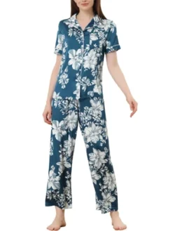 Cheibear Women's Silky Floral Short Sleeves Sleepshirt With Pants Pjs Set 2 Pcs 22 Cheibear Women's Silky Floral Short Sleeves Sleepshirt With Pants Pjs Set 2 Pcs -Cheibear Sales Store GUEST de8589fb 520f 4c0d b893 274ca219a007