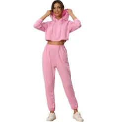 Cheibear Womens 2 Piece Outfits Sweatsuit Outfits Hooded Crop Sweatshirt And Jogger Tracksuit Set -Cheibear Sales Store GUEST de8a6c2b 853f 4af1 8b28 23739a1e2920