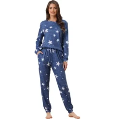 Cheibear Women's Long Sleeve Kint Printed Pattern 2 Pieces Pajama Sets -Cheibear Sales Store GUEST e05baec5 bd4b 468b b25f 676e8a84a3b9