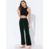 Cheibear Womens Velvet Bottom Lounge Pajama Sleepwear Ankle Wide Leg Pants