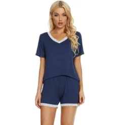 Cheibear Women's Sleepwear Lounge Soft Nightwear With Pockets Shorts Sleeve Pajama Set -Cheibear Sales Store GUEST e3bd2e72 9259 4cde ae70 fea0cdd4d7dd