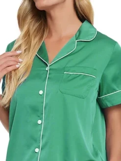 Cheibear Womens Sleepwear Buton Down With Pants Nightwear Lounge 2pcs Pajama Set -Cheibear Sales Store GUEST e597248b 1132 481c 99d4 6513d5b122ff