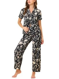Cheibear Women's Silky Floral Short Sleeves Sleepshirt With Pants Pjs Set 2 Pcs 19 Cheibear Women's Silky Floral Short Sleeves Sleepshirt With Pants Pjs Set 2 Pcs -Cheibear Sales Store GUEST f0e2fd66 3b0a 441f 85ed 46bb77bfebed