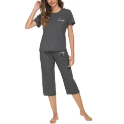 Cheibear Womens Sleepwear Pajama Set Round Neck Nightwear Lounge Pjs With Capri Pants 16 Cheibear Womens Sleepwear Pajama Set Round Neck Nightwear Lounge Pjs With Capri Pants -Cheibear Sales Store GUEST f89fe541 f278 4982 bb39 996e202a121e