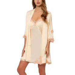 Cheibear Womens Satin Pajama Silk Nightgown Lounge Nightdress With Robe Sets -Cheibear Sales Store GUEST f9364c76 d2f6 4b10 9ad3 aea8b1e66c9b