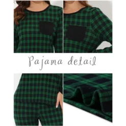 Cheibear Women's Soft Long Sleeves Winter Lounge Plaid Pajamas Sets Loungewear -Cheibear Sales Store GUEST fd623c0a 9806 466b 9bb8 f3de5941a0f1